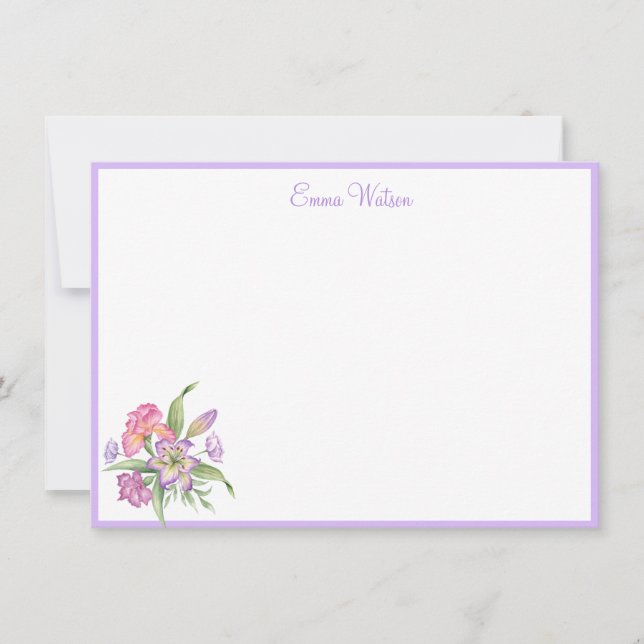 Custom Note Card Floral Bouquet Mitteilungskarte (Vorderseite)