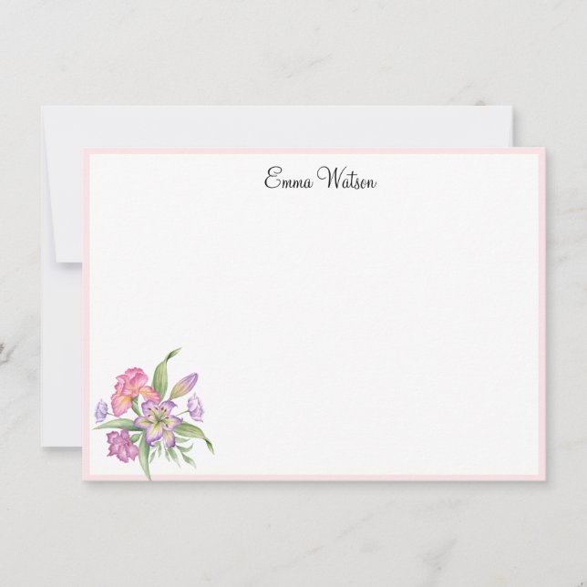 Custom Note Card Floral Bouquet Mitteilungskarte (Vorderseite)