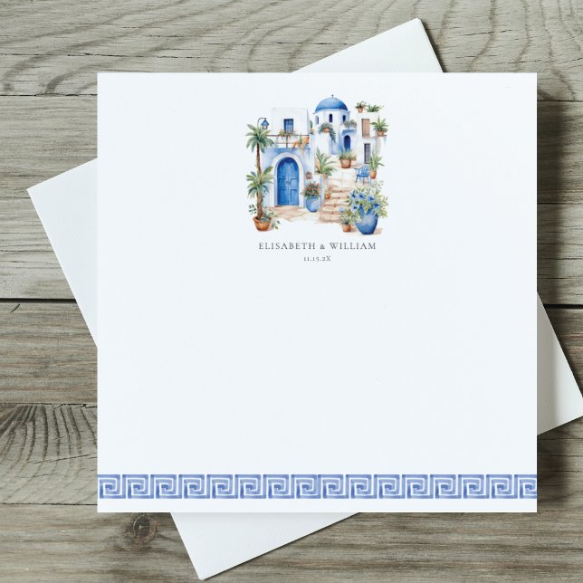 Custom Note Card Santorini Hochzeit Mitteilungskarte (Von Creator hochgeladen)
