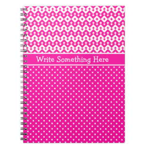 Custom Notebook: Candy Pink und White Patterns Notizblock