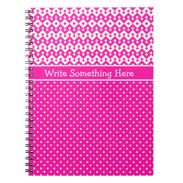 Custom Notebook: Candy Pink und White Patterns Notizblock (Vorderseite)