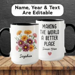Custom November Birth Flower - Personalized Name Tasse