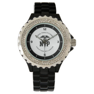 Custom NP Nurse Practitioner Abschluss Caduceus Armbanduhr