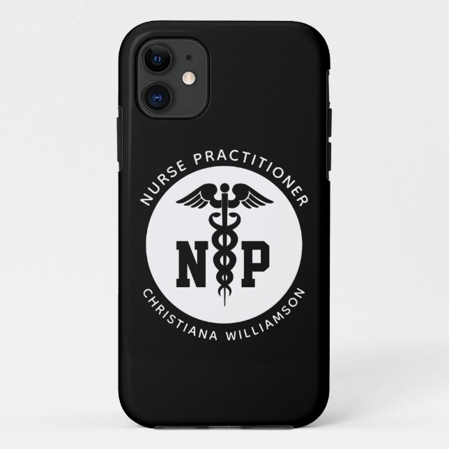 Custom NP Nurse Practitioner Abschluss Caduceus Case-Mate iPhone Hülle (Rückseite)