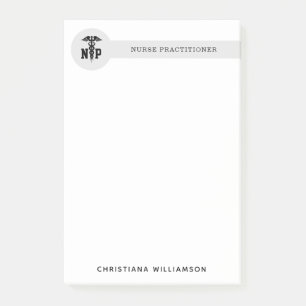 Custom NP Nurse Practitioner Abschluss Caduceus Post-it Klebezettel