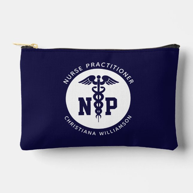Custom NP Nurse Practitioner Abschluss Caduceus Zubehörtasche (Vorderseite)