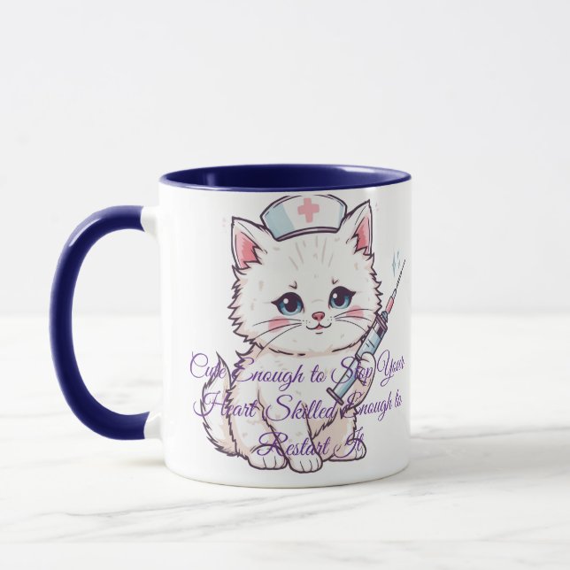 Custom Nurse Cat Skilled Enough Tasse (Links)