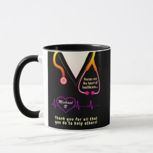 Custom Nurse Danke Rainbow Tasse