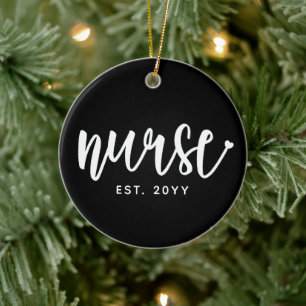 Custom Nurse Est Typografy Nurse RN Abschluss Keramik Ornament