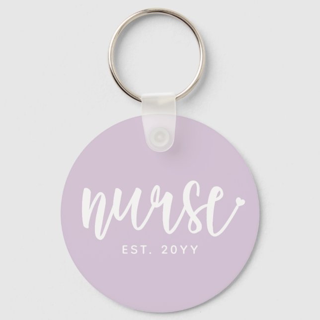 Custom Nurse Est Typografy Nurse RN Abschluss Schlüsselanhänger (Vorderseite)