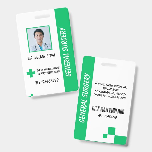 Custom Nurse ID Badge for Healthcare Employees Ausweis (Vorder- & Rückseite)