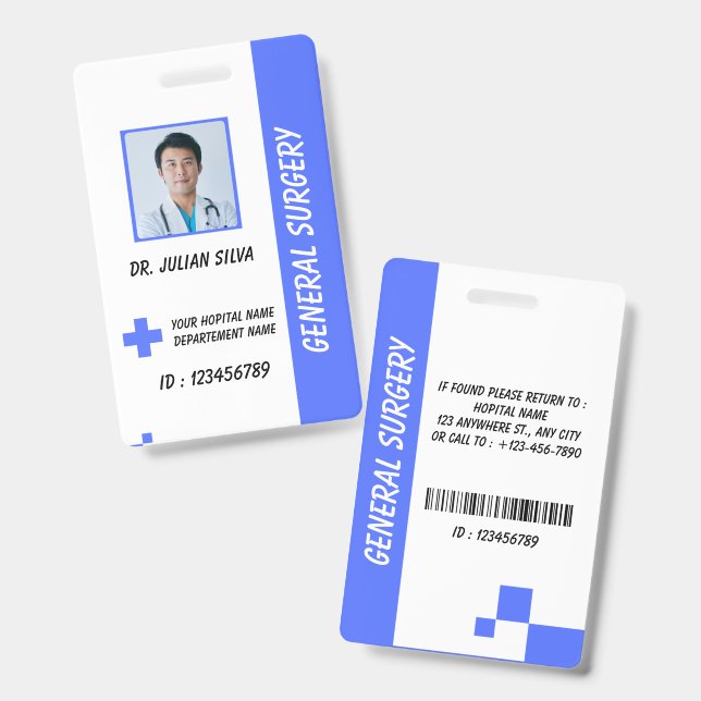 Custom Nurse ID Badge for Healthcare Employees Ausweis (Vorder- & Rückseite)