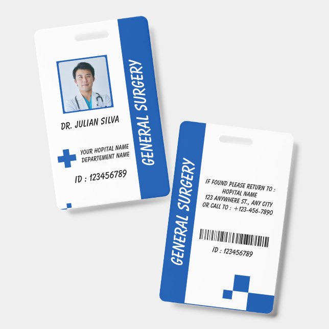 Custom Nurse ID Badge for Healthcare Employees Ausweis (Vorder- & Rückseite)