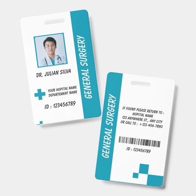 Custom Nurse ID Badge for Healthcare Employees Ausweis (Vorder- & Rückseite)