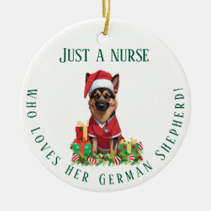 Custom Nurse Lieben German Shepherd Dog Weihnachte Keramik Ornament