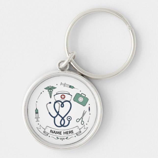 Custom Nurse Name Keychain | Medical Appreciation  Schlüsselanhänger (Vorne)