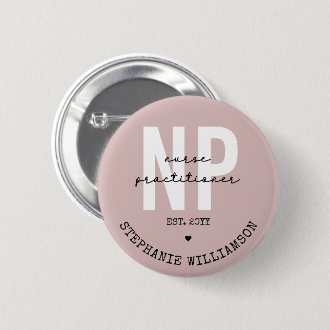 Custom Nurse Practitioner NP Abschluss Geschenk Button (Vorne & Hinten)