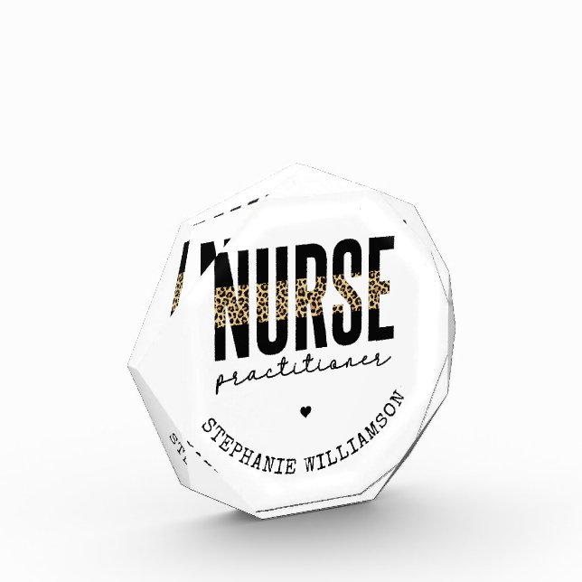 Custom Nurse Practitioner NP cheetah Abschluss Fotoblock (Links)