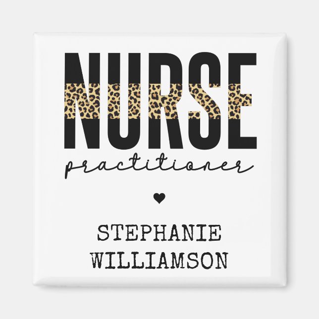 Custom Nurse Practitioner NP cheetah Abschluss Magnet (Vorne)