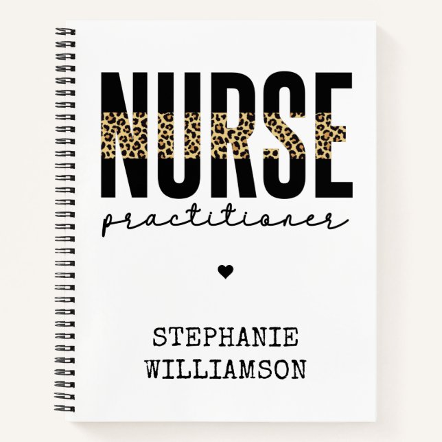 Custom Nurse Practitioner NP cheetah Abschluss Notizbuch (Vorderseite)