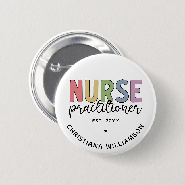 Custom Nurse Practitioner NP Nurse Abschluss Button (Vorne & Hinten)