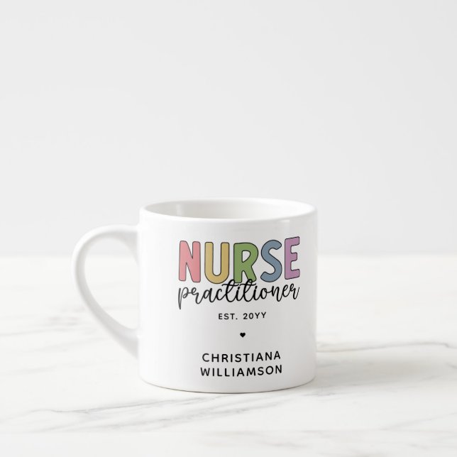 Custom Nurse Practitioner NP Nurse Abschluss Espressotasse (Links)