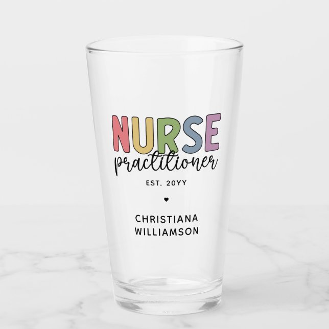 Custom Nurse Practitioner NP Nurse Abschluss Glas (Vorderseite)