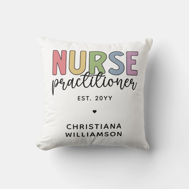 Custom Nurse Practitioner NP Nurse Abschluss Kissen (Vorderseite)