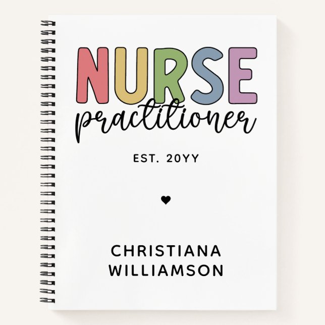 Custom Nurse Practitioner NP Nurse Abschluss Notizbuch (Vorderseite)