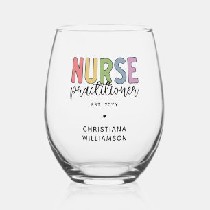 Custom Nurse Practitioner NP Nurse Abschluss Weinglas Ohne Stiel