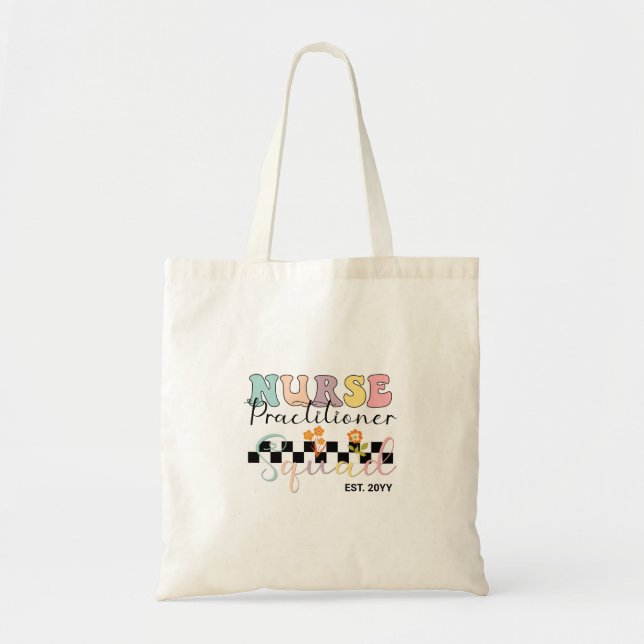 Custom Nurse Practitioner Squad NP Pastel Tote Bag Tragetasche (Vorne)