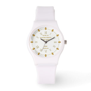 Custom NURSE Retirement Watch Gold White Elegant Armbanduhr