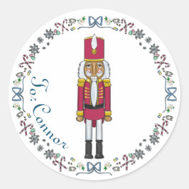 Custom Nutcracker Prinz Weihnachtsgeschenk-Label Runder Aufkleber