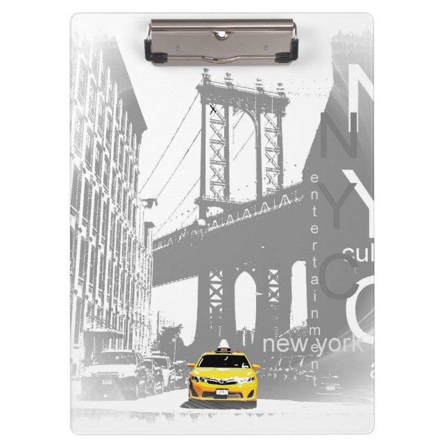 Custom Nyc Yellow Taxi New York City Brooklyn Klemmbrett (Vorderseite)