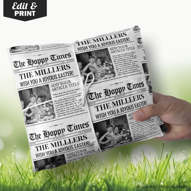 Custom Oaster Gift Wrap, Zeitungs Wrapping Paper Geschenkpapier (Custom Easter Gift Wrap, Newspaper Wrapping Paper)