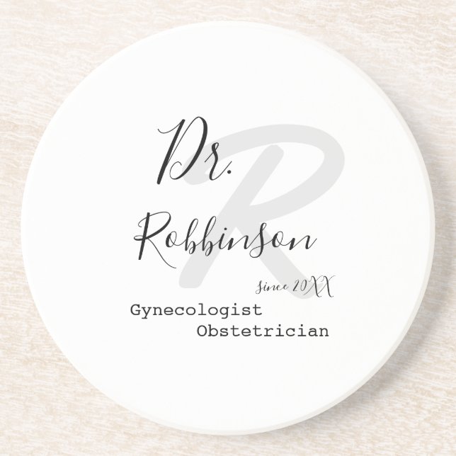 Custom Obgyn Obstetrician Gynecologin Monogram Getränkeuntersetzer (Vorne)