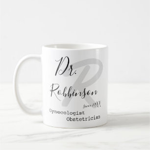 Custom Obgyn Obstetrician Gynecologin Monogram Kaffeetasse