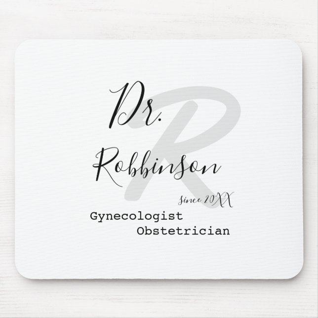 Custom Obgyn Obstetrician Gynecologin Monogram Mousepad (Vorne)