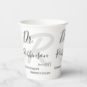 Custom Obgyn Obstetrician Gynecologin Monogram Pappbecher