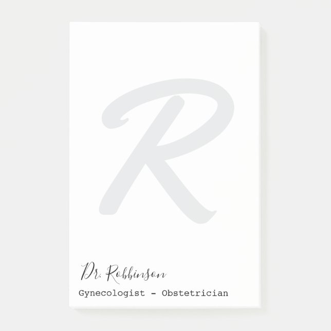 Custom Obgyn Obstetrician Gynecologin Monogram Post-it Klebezettel (Vorderseite)