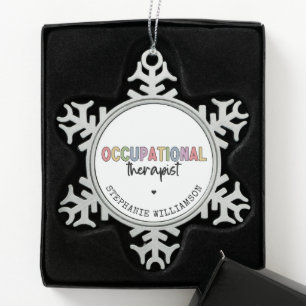 Custom Occupational Therapist OT Geschenke Schneeflocken Zinn-Ornament