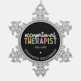 Custom Occupational Therapist OT Geschenke Schneeflocken Zinn-Ornament