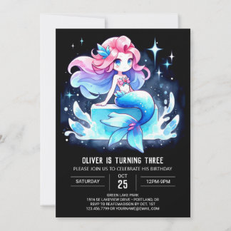 Custom Ocean Mermaid Geburtstag Einladung