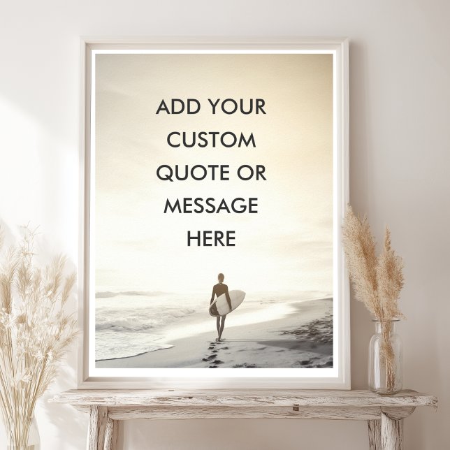 Custom Ocean Sunset Surfer Quote Poster (Custom Ocean Sunset Surfer Quote Poster)