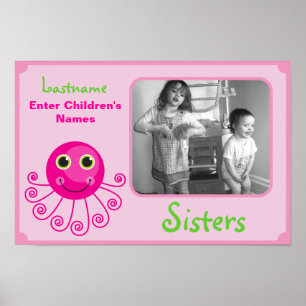 Custom Octopus Big Sister Child's Name Poster