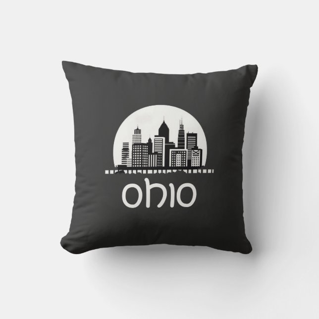 Custom Ohio Skyline Kissen (Vorderseite)