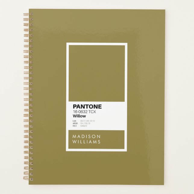 Custom Olive Green Notebook | Personalisiertes Jou Planer (Vorderseite)