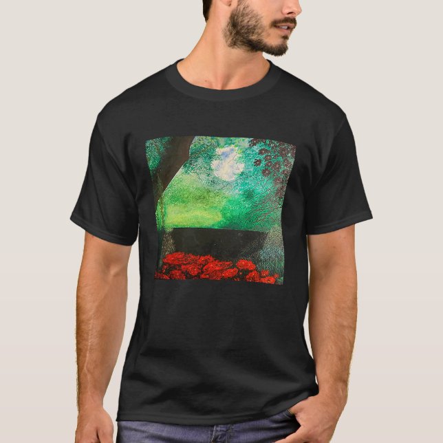 CUSTOM ÖLMALEN ORIGINAL LANDSCAPE MOONNACHT T-Shirt (Vorderseite)