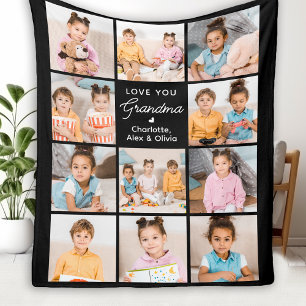 Custom Oma Geschenk Personalisiert 11 FotoCollage Fleecedecke