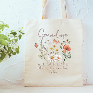 Custom Oma Wildblumen Tragetasche